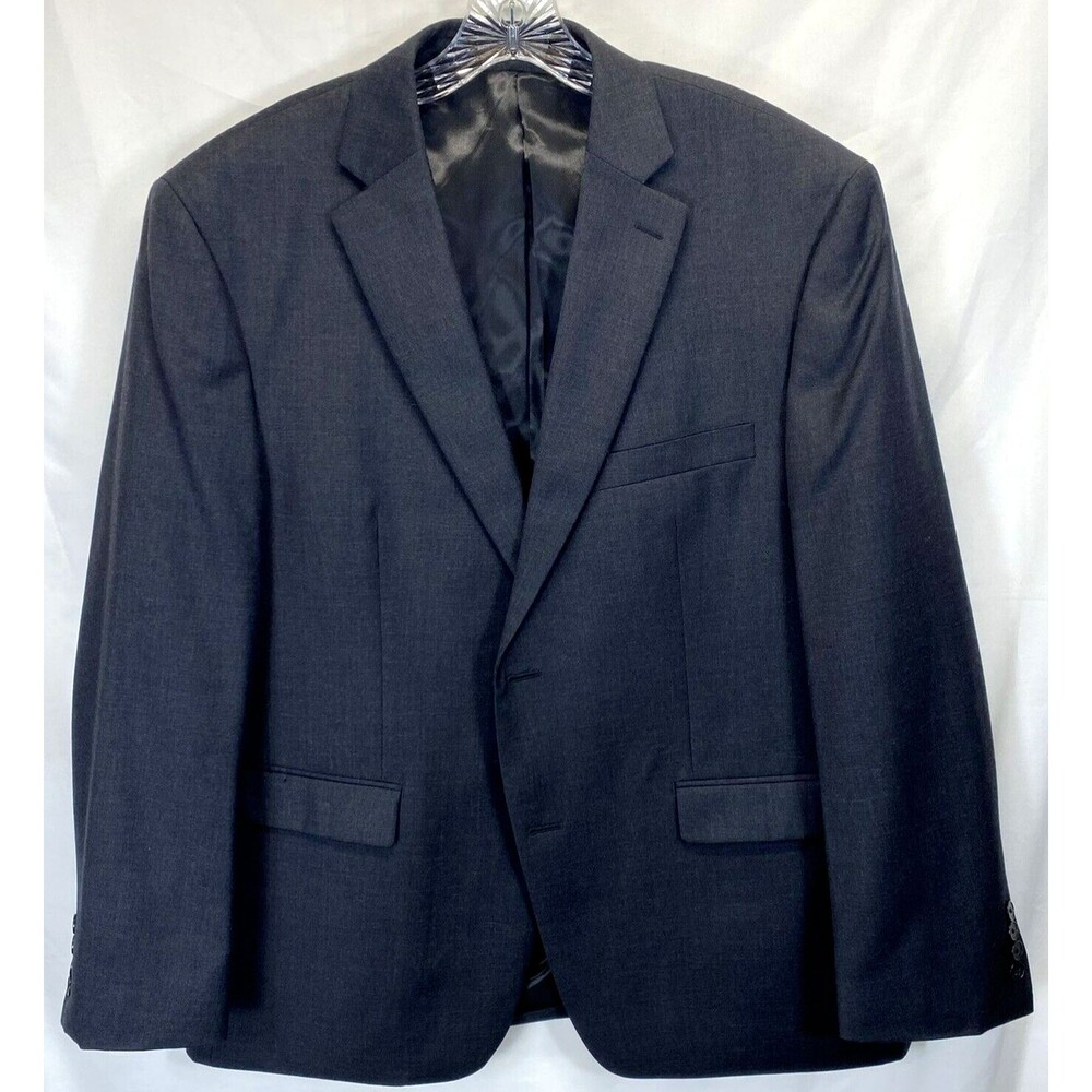 Tasso Elba Men's Blazer 43R Two Button Lined Black Sport Coat Chest 47-Length 30